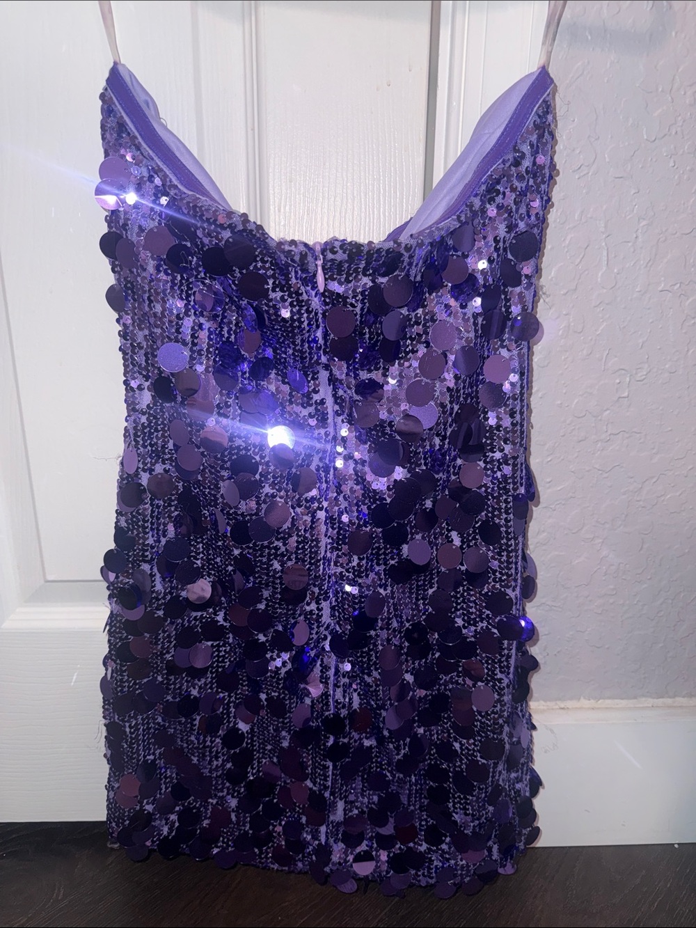 Fashion Nova Amber Sequin Mini Dress - Purple Size Small - Picture 7 of 10